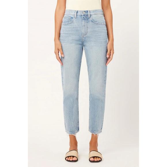 NEW DL1961 - WOMEN'S lela slim ultra high rise jeans in light seaglass - Picture 1 of 5